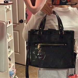 Juicy Couture Black Satchel with Gold Accents
